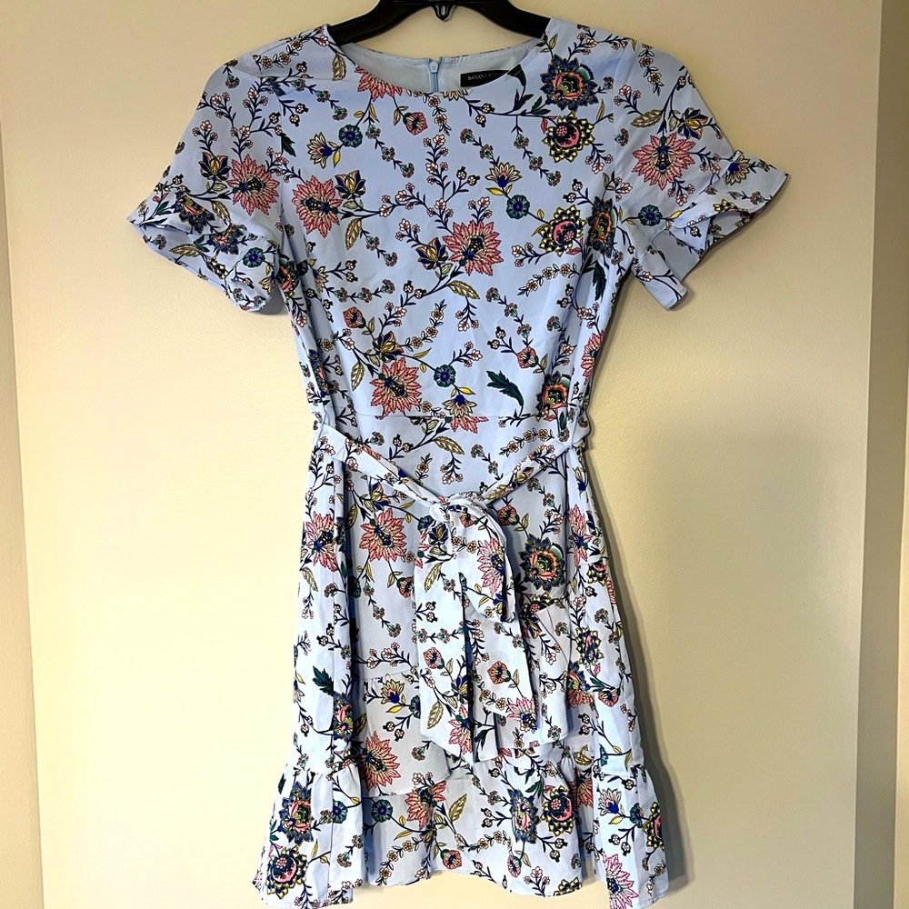 Banana Republic Light Blue Floral Mini Dress
